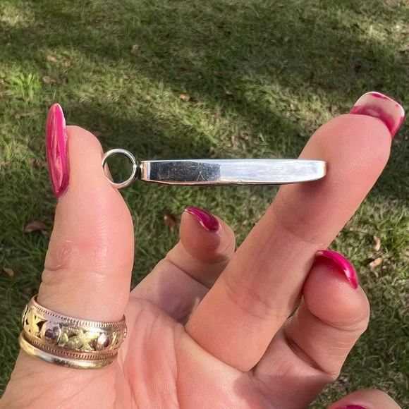 Vintage Sterling Silver Elongated Abalone Shell Pendant - Picture 13 of 16